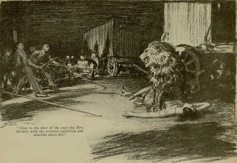 Sherlock Holmes The Veiled Lodger Close to the door of the cage lay Mrs. Ronder, upon her back, with the creature squatting and snarling above her